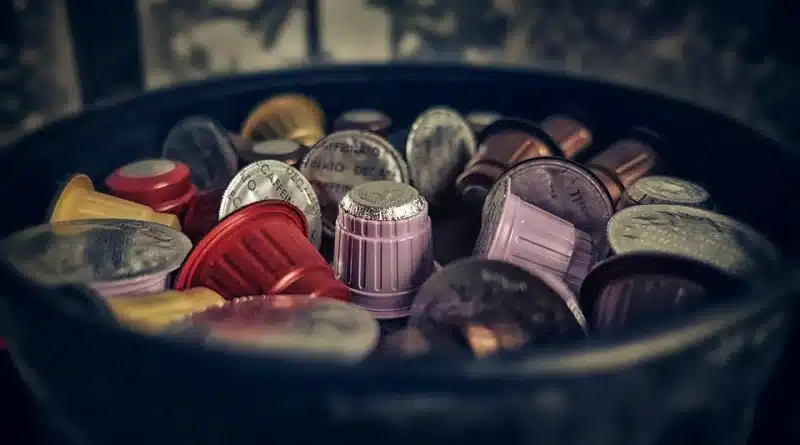 Coffee Capsules in a small basket.
